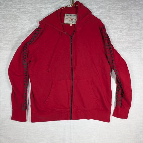 True Religion Other - True Religion Hoodie Mens 3XL Red Full Zip Sweater